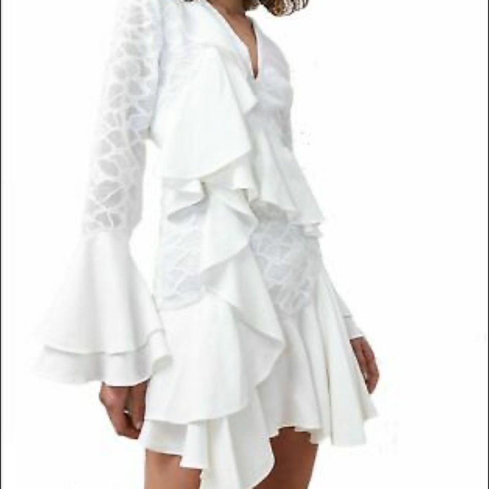 Elegant White Ruffle Dress